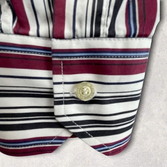 Etro Milano Button-Up Shirt Mens Size 42 (Medium) Multicolor Striped Italy - Picture 5 of 10